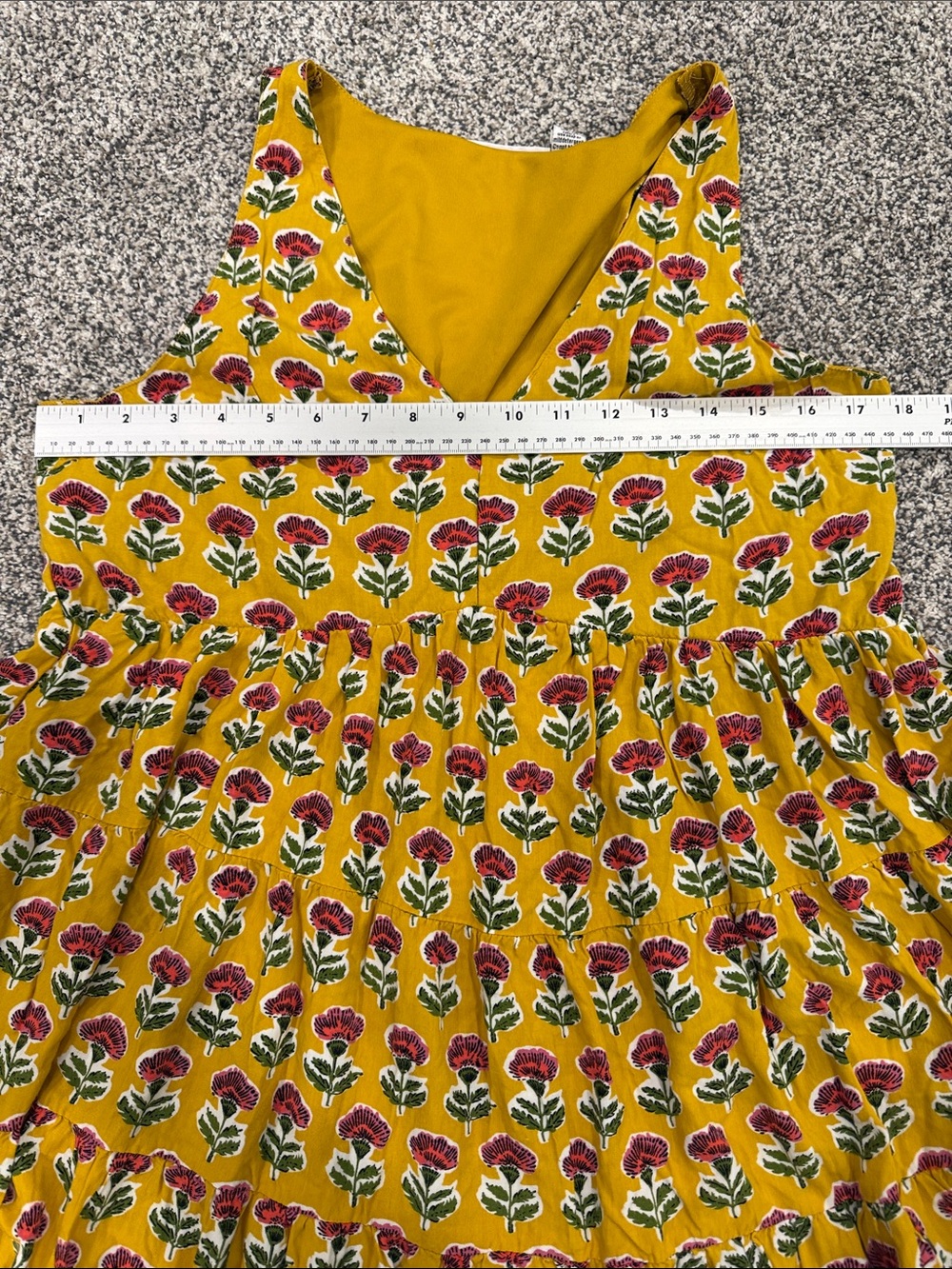 Sincerely Jules Yellow Floral Boho Babydoll Sleeveless Flowy Sundress Size L - Picture 7 of 8